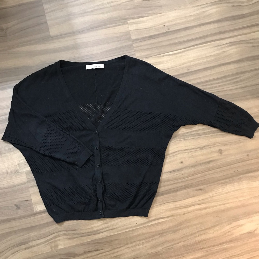 Sans Souci Black V-Neck Button-Up Cardigan